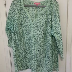 Woman Within tunic, 2X, Y-neck with 4 buttons